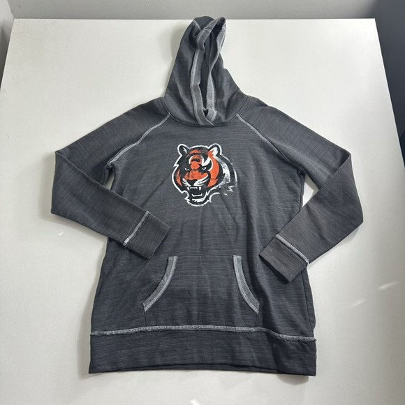 NFL Team Apparel Cincinnati Bengals Hoodie Sweatshirt Women Size XL Gray Sweater - Picture 1 of 7